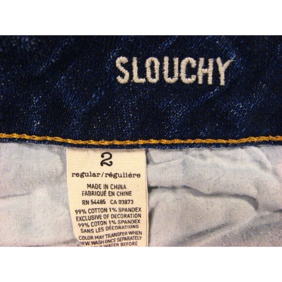 American Eagle Womens CUTOFF JEAN SHORTS Low Rise 2 Blue Slouchy - Picture 7 of 8